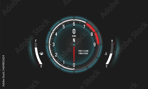 Modern car dasboard. Vector template for your design.