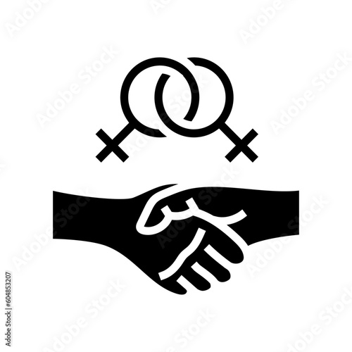 sisterhood support feminism woman glyph icon vector. sisterhood support feminism woman sign. isolated symbol illustration