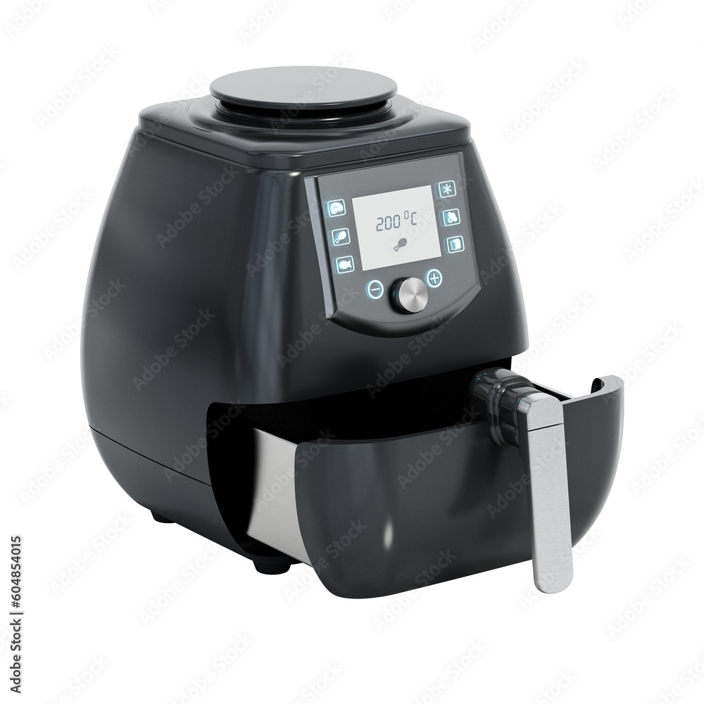 Air fryer isolated on transparent background. 3D illustration Air fryer isolated on transparent background. 3D illustration
