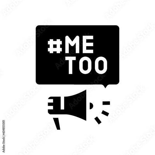 metoo movement feminism woman glyph icon vector. metoo movement feminism woman sign. isolated symbol illustration photo