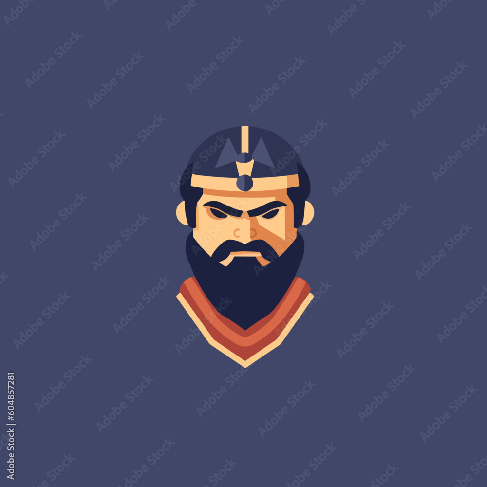 Samurai fantasy avatar minimalistic flat vector art symbol / logo, calm pastel colours Samurai fantasy avatar minimalistic flat vector art symbol / logo, calm pastel colours