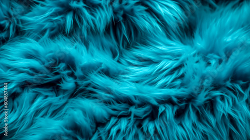 Texture background with blue fur closeup, generative AI.
