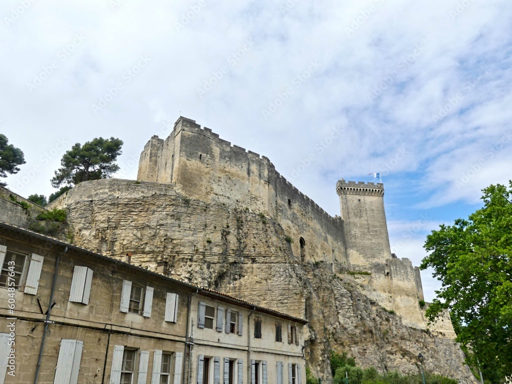 Beaucaire, May 2023 : Visit of the magnificent city of Beaucaire in Provence - View on the castle