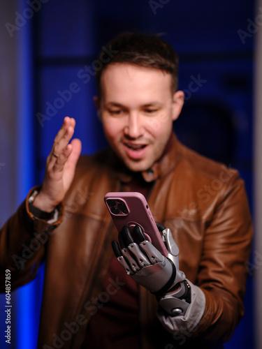 Futuristic Human with Bionic Hand - Advancement in Prosthetic Technology
