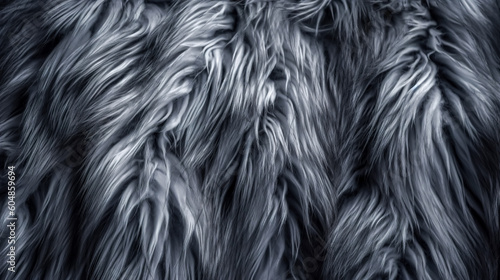 White Grey Wolf Fox Fur Natural, Animal Wildlife Concept, generative AI.