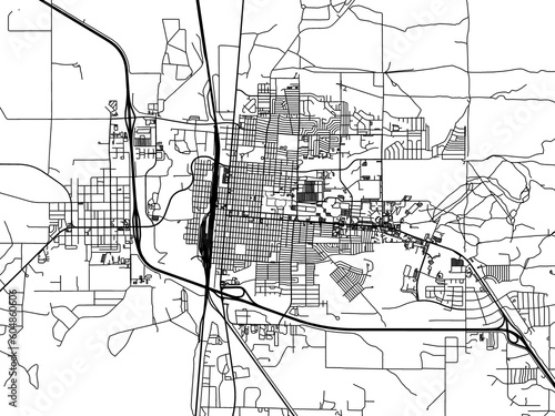 Road map of the city of Laramie Wyoming in the United States of America on a transparent background.