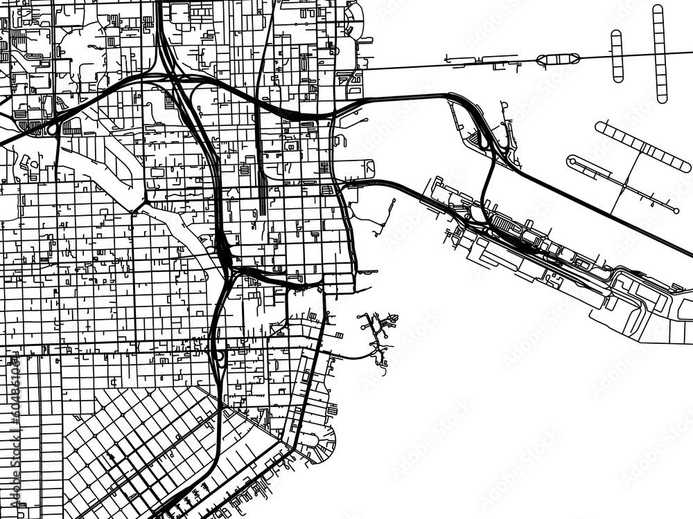 road-map-of-the-city-of-miami-center-florida-in-the-united-states-of