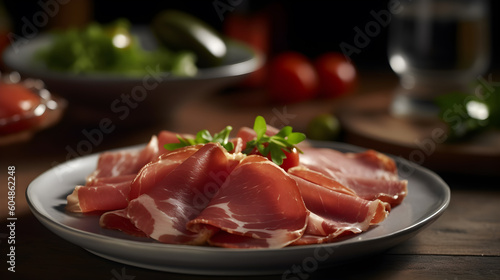 Spanish ham menu dish ,generative ai