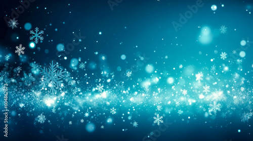 Abstract winter background with snowflakes  generative AI.