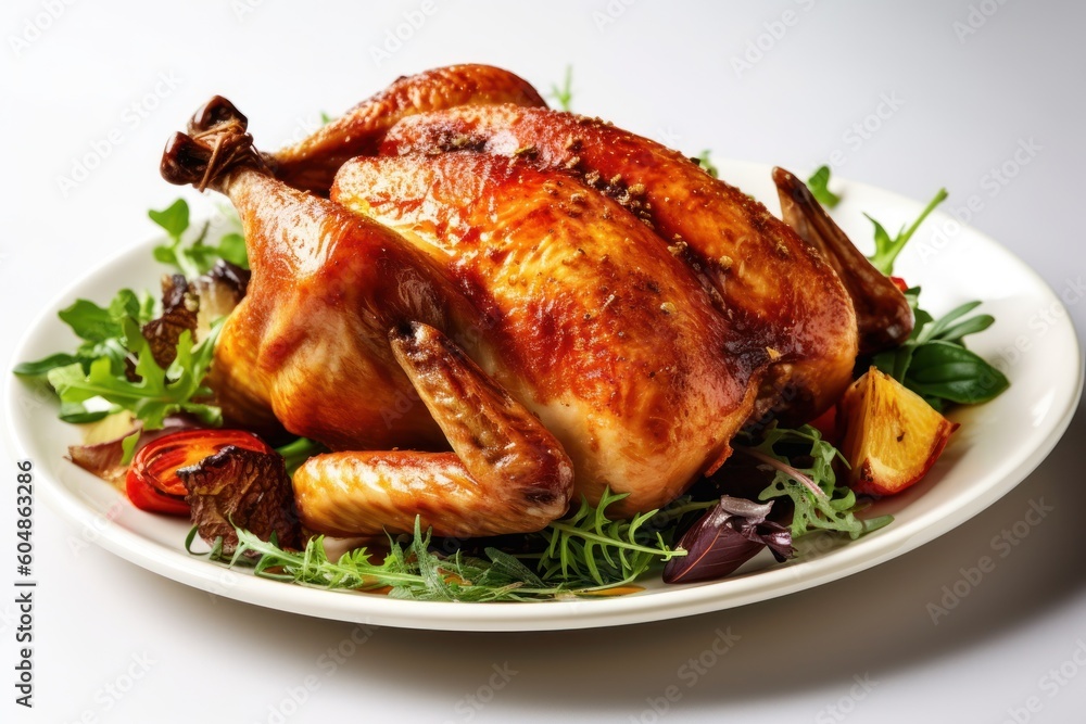 Roasted whole chicken. Generative AI Roasted whole chicken. Generative AI