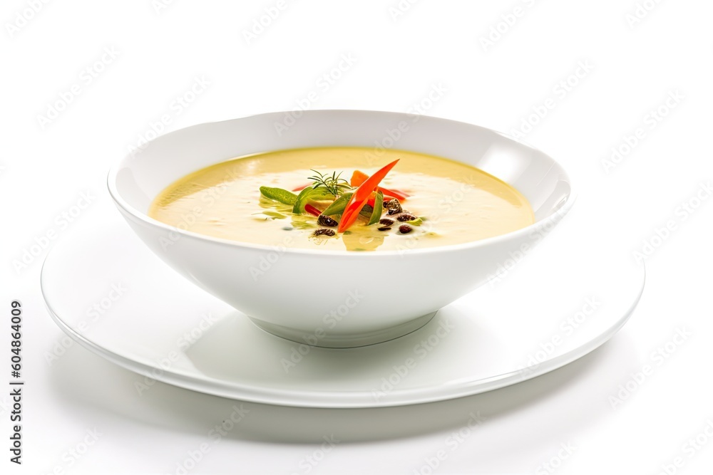 Vegetable Cream Soup, Potato Onion Creamy Dinner, Broccoli Bouillon, Abstract Generative AI Illustration Vegetable Cream Soup, Potato Onion Creamy Dinner, Broccoli Bouillon, Abstract Generative AI Illustration