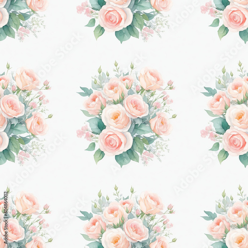 seamless texture of watercolor roses