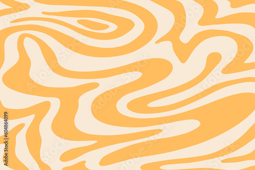 Retro Groovy Background, Trendy 70s Wavy Pattern