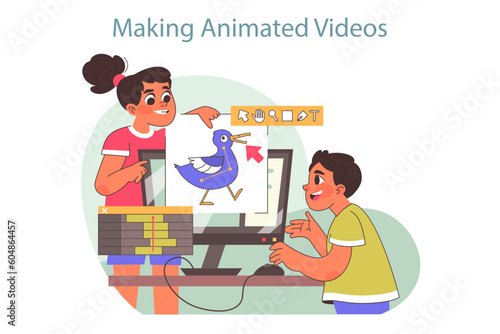 Tech camp for children. Animation technologies educational course.