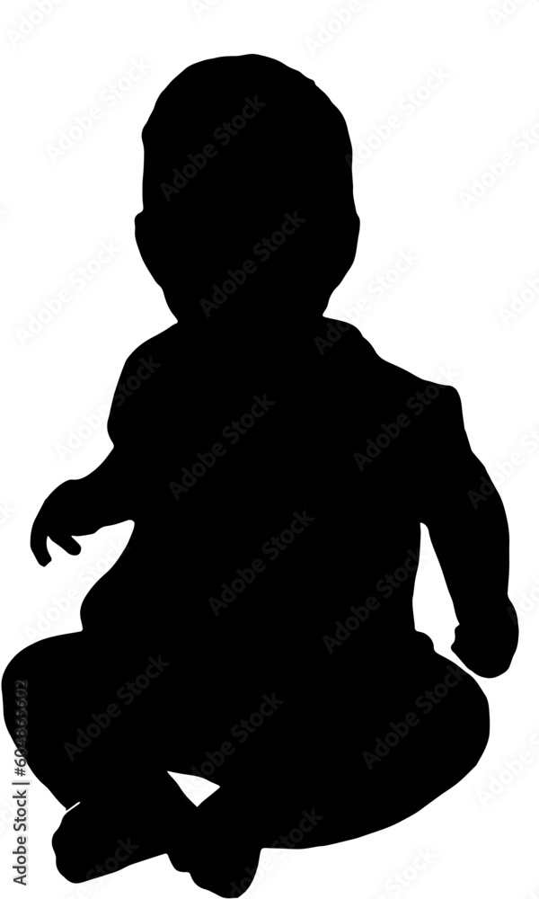 Silhouette vector of a baby illustration
