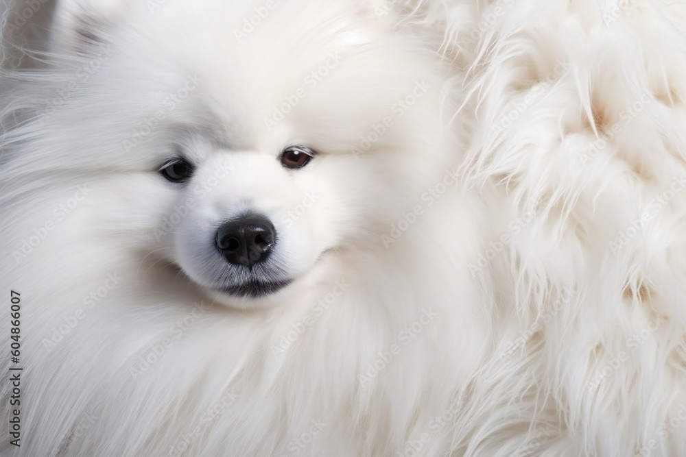 Dog and fluffy fur texture in the background Generative AI 