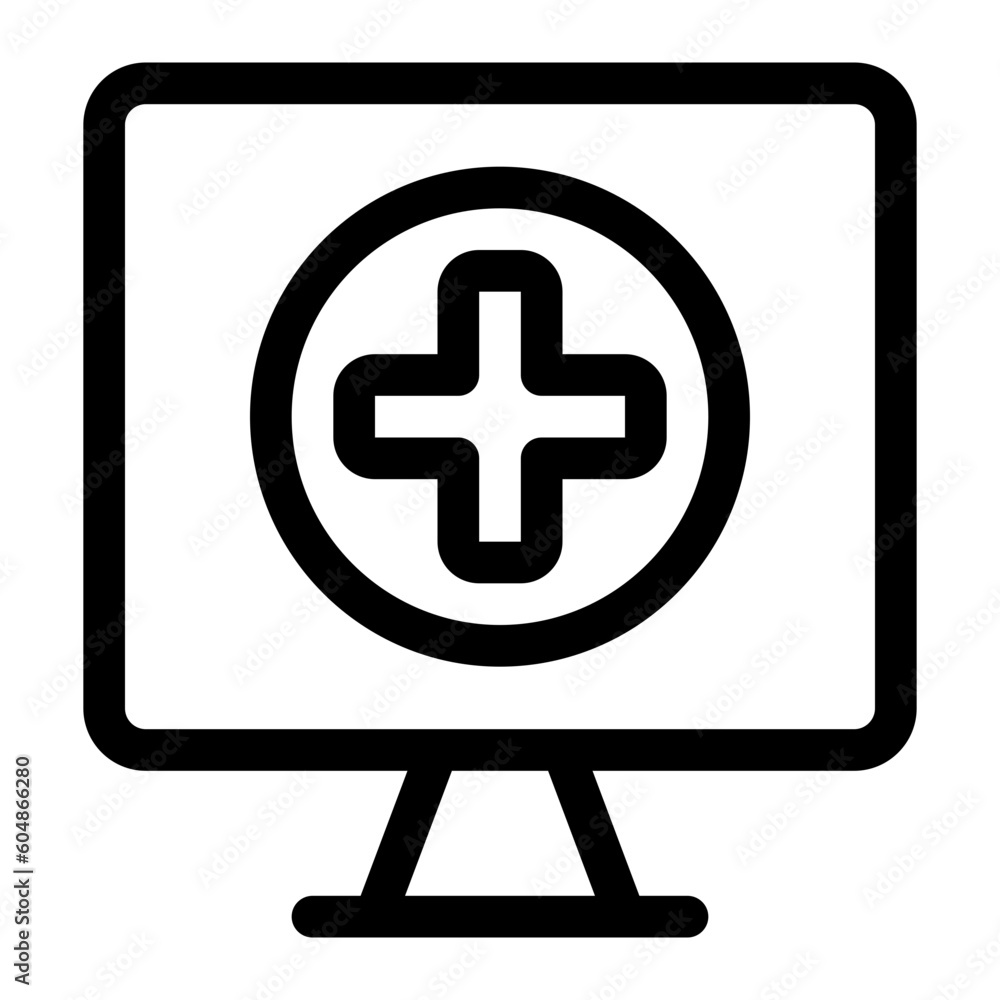 Obraz premium medical record line icon