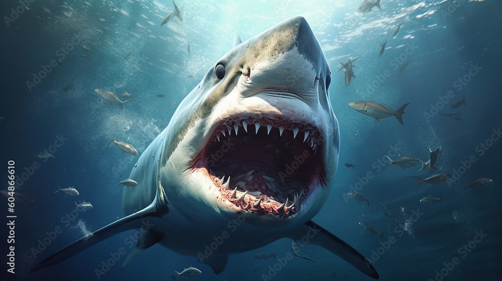 Obraz premium A shark with a mouth open
