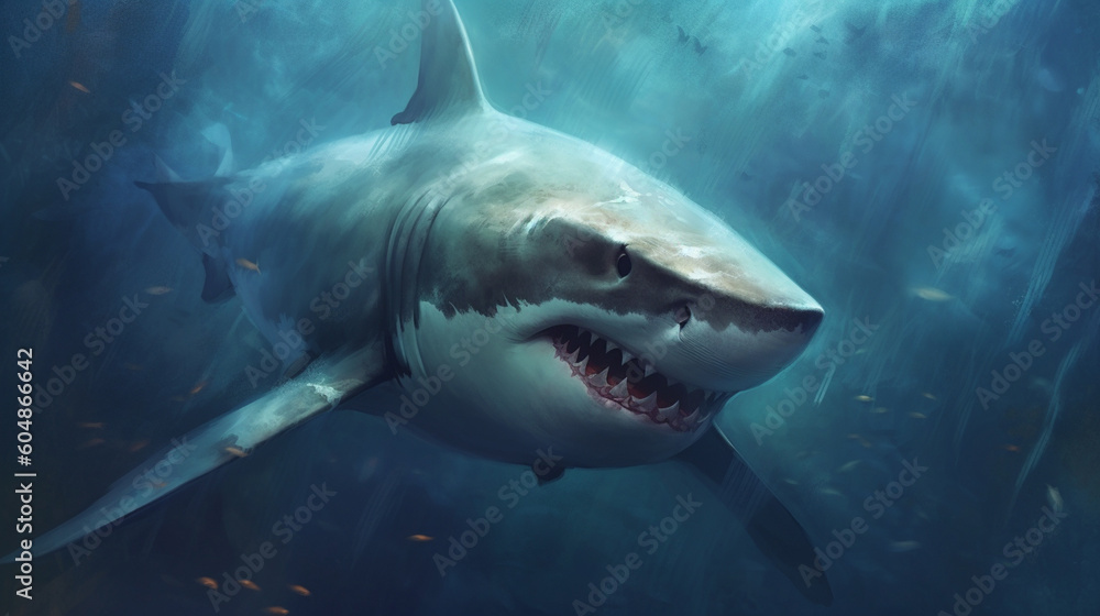Fototapeta premium A shark with a mouth open
