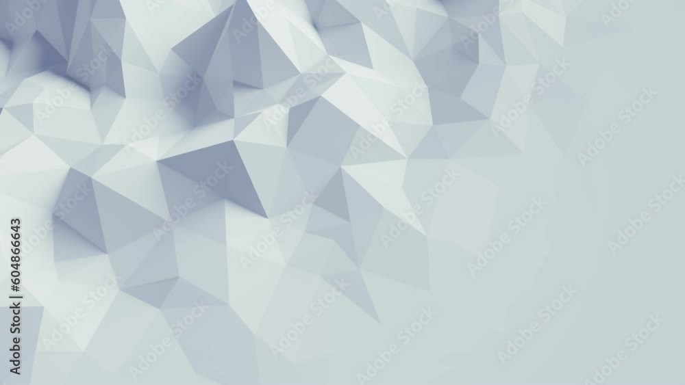 Abstract Low Poly White 3D Surface in loopable Background Animation. Abstract Low Poly White 3D Surface in loopable Background Animation.