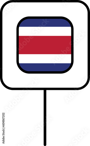 Costa rica flag square pin icon. Free Download Costa rica flag square pin icon. - GFXLoad