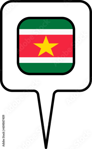 Free Download Suriname flag Map pointer icon, square design. - GFXLoad