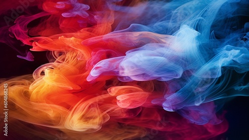 Red yellow and blue smoke abstract background