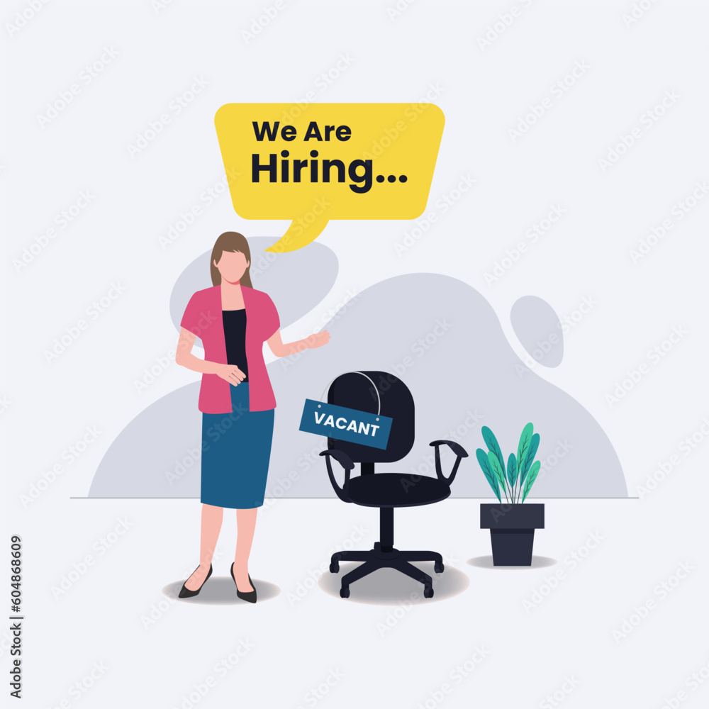 Chair with job vacancy. Business hiring and recruitment vector illustration Chair with job vacancy. Business hiring and recruitment vector illustration