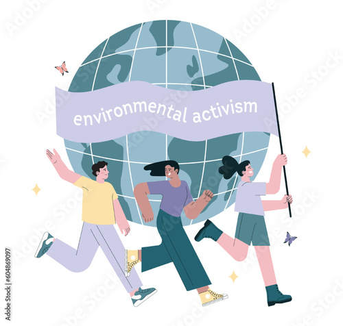 Environmental activism. Community demonstration for climate
