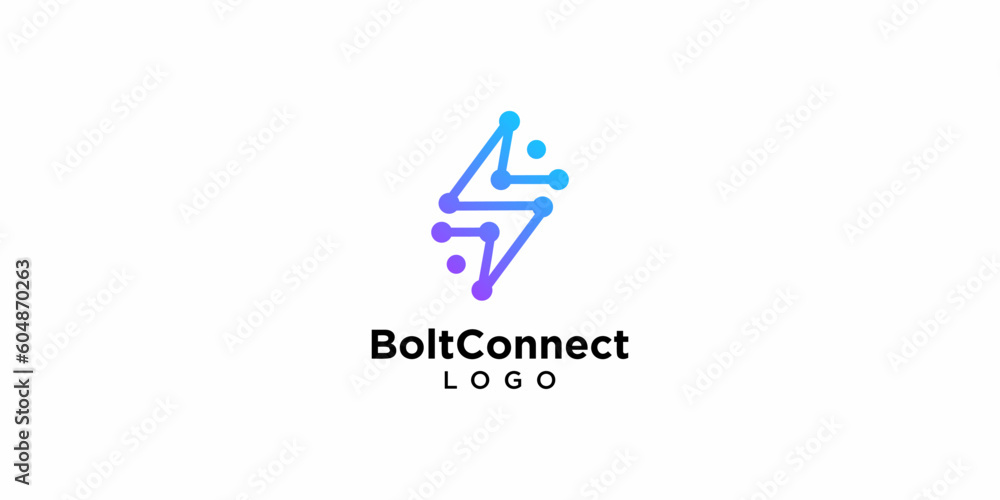 Electricity Bolt Connect Logo Design icon element vector. Electricity Bolt Connect Logo Design icon element vector.