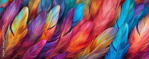 Colorful Feathers Detailed Abstract Texture Generative AI 