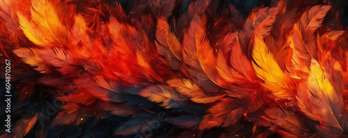 Colorful Feathers Detailed Abstract Texture Generative AI 