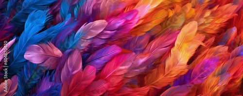 Colorful Feathers Detailed Abstract Texture Generative AI 