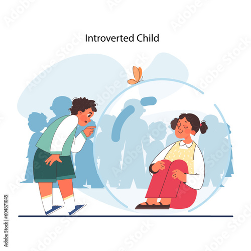 Introverted child. Antisocial kid who prefers to spend time alone