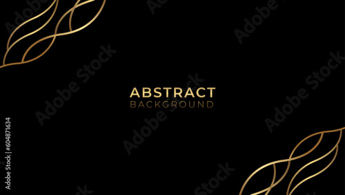 Vector abstract background, line art gold.
Minimal, elegance on black background .