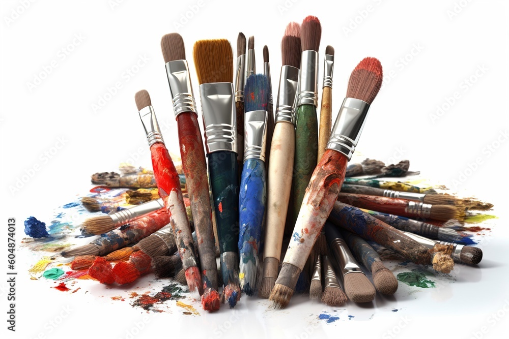 Obraz premium artist painting isolated on white background. Generated by AI