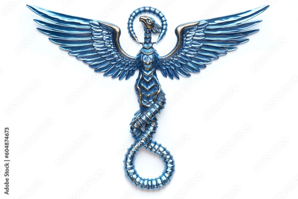 Medical Caduceus Emblem on White Background Generative AI Medical Caduceus Emblem on White Background Generative AI