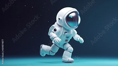 Astronaut run forward science space 3D style background