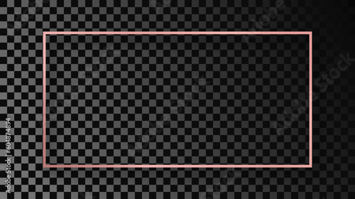 Wallpaper Mural Rose gold glowing rectangular shape frame with shadow Torontodigital.ca