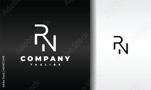 monogram initial letter RN logo photo