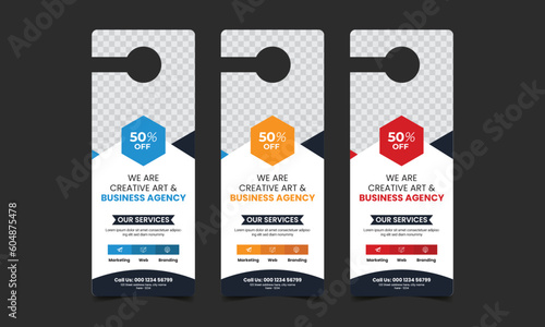 modern business door hanger deign template