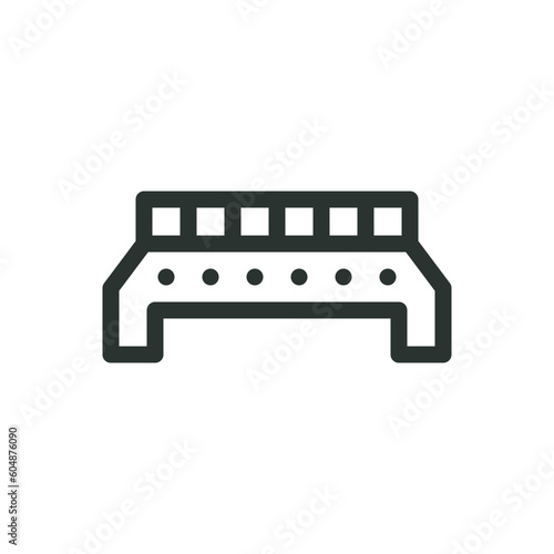 DIN rail busbar isolated icon, din rail terminal block vector icon with editable stroke