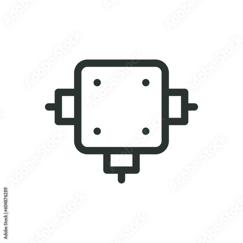 Junction box isolated icon, PVC square electrical junction box vector icon with editable stroke