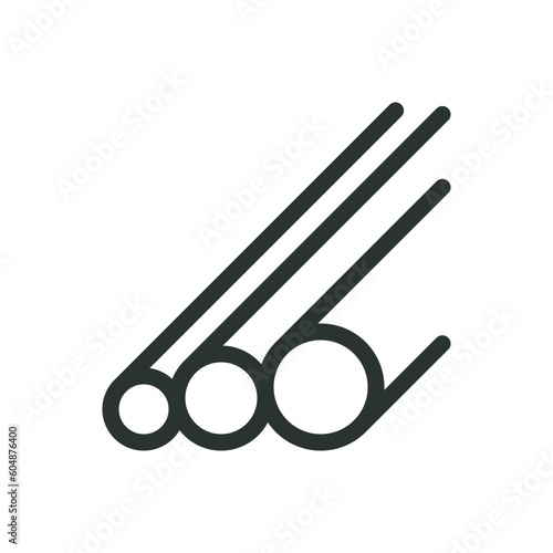 Round pipes isolated icon, PVC electrical conduits vector icon with editable stroke