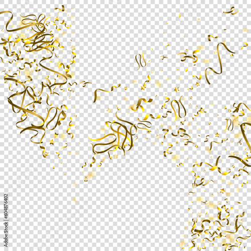 tinsel holiday Gold Foil serpentine ribbon star