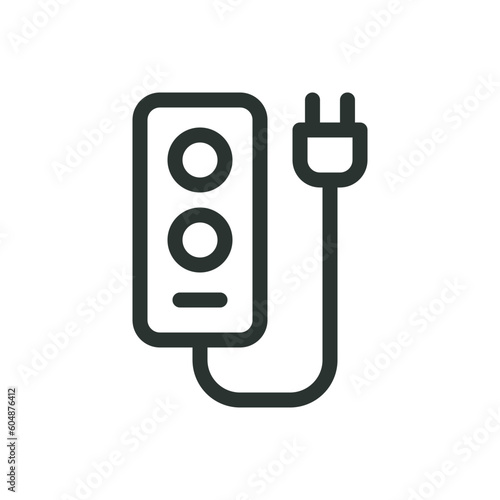 Power strip isolated icon, extension socket vector icon with editable stroke