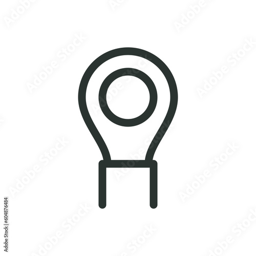 Ring terminal isolated icon, insulated ring connector vector icon with editable stroke