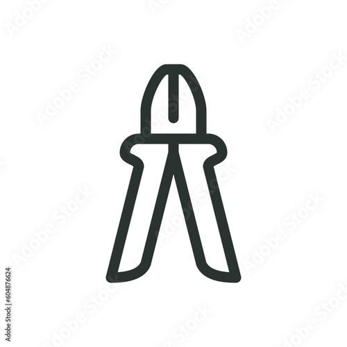 Wire stripper isolated icon, pliers vector icon with editable stroke