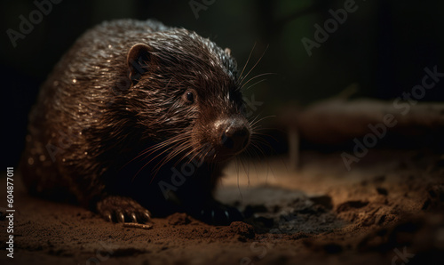 photo of mole in its natural habitat. Generative AI