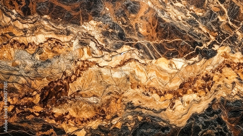 Brown marble abstract texture background, generative AI. © puhimec